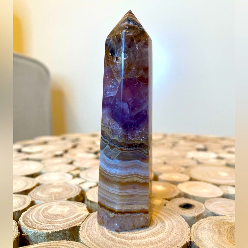 Chevron amethyst lace tower - gorgeous crystal